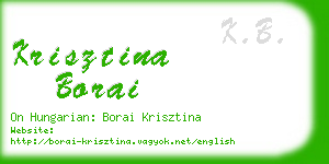 krisztina borai business card
